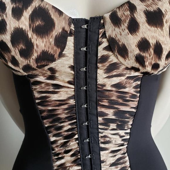 Forever 21 Leopard Print Little Black Dress - Picture 3 of 6